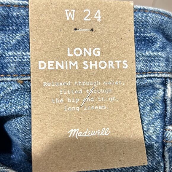 Madewell Long Denim Shorts in Pedersen Wash size 24 NWT - Picture 7 of 12